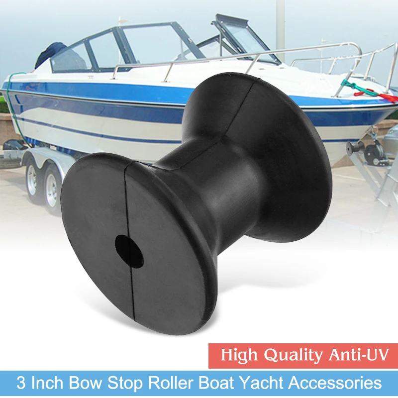 3 Inch Boat Bow Roller Marine Trailer Rubber Keel Roller For Sailboat Yacht Speedboat Canoe Anti-UV Boat Accessories Marine