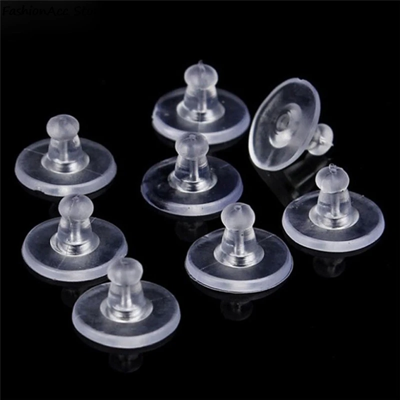 50Pcs/pack Earring Holders Stoppers Soft Nut Silicone Heavy Duty Rubber Earring Backs Sleeves