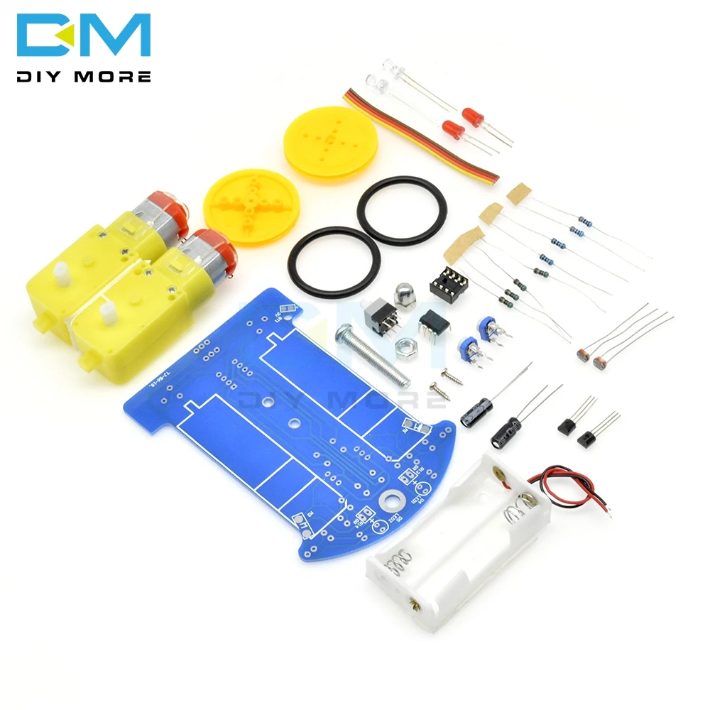 D2-1 DIY Smart Robot Car Kits Intelligent Tracking Line Car Photosensitive Robot Kit Patrol Automobile Parts DIY Electronic Toy