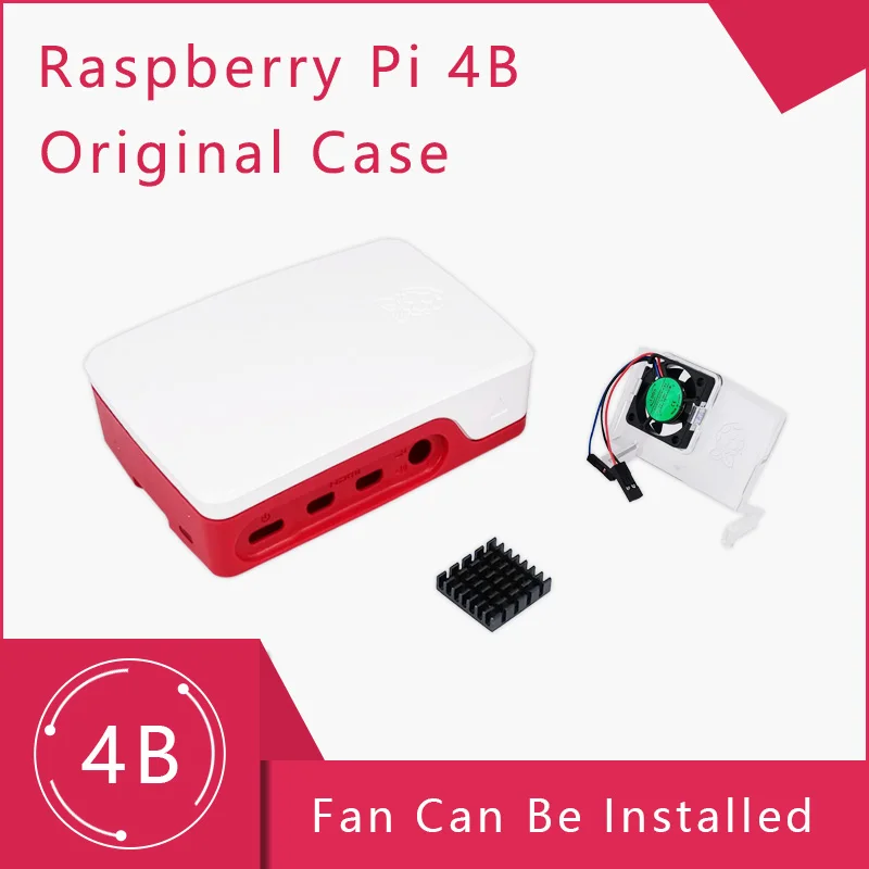 Raspberry Pi 4 Официальный чехол Raspberry Pi 4 Чехол вентилятор EU/US/UK US USB-C Питание