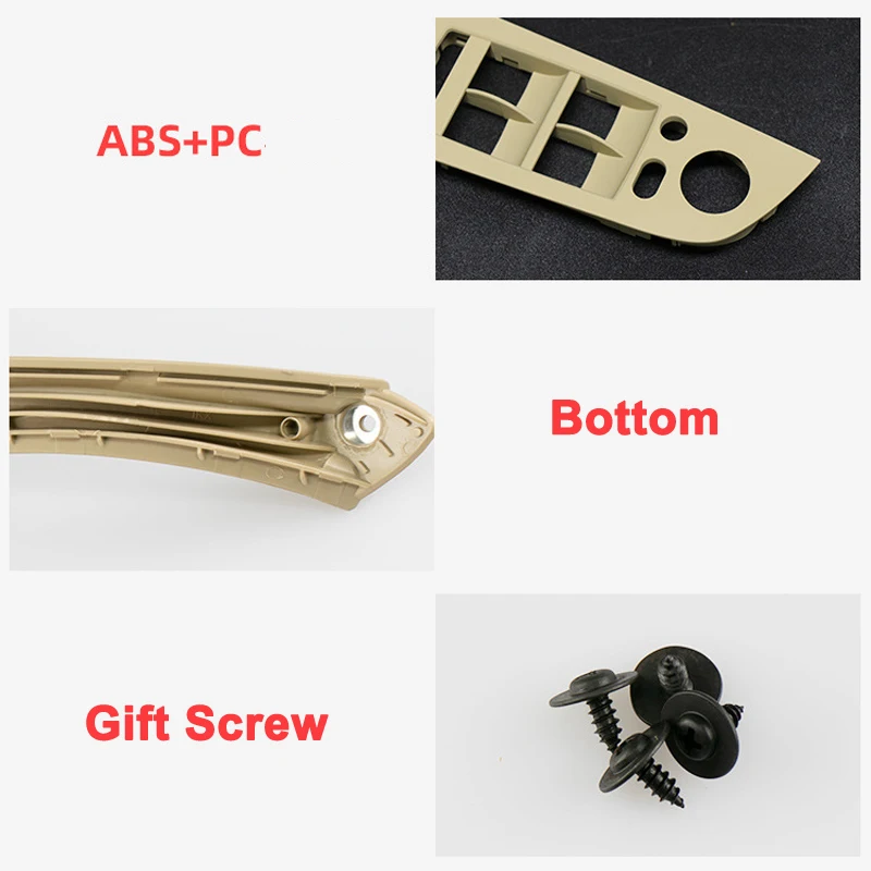 Car Interior Inner Door Handle Panel Trim Cover For BMW E90 E91 3 Series 318 320 325 328 2005-2012 Auto Accessories Black Beige