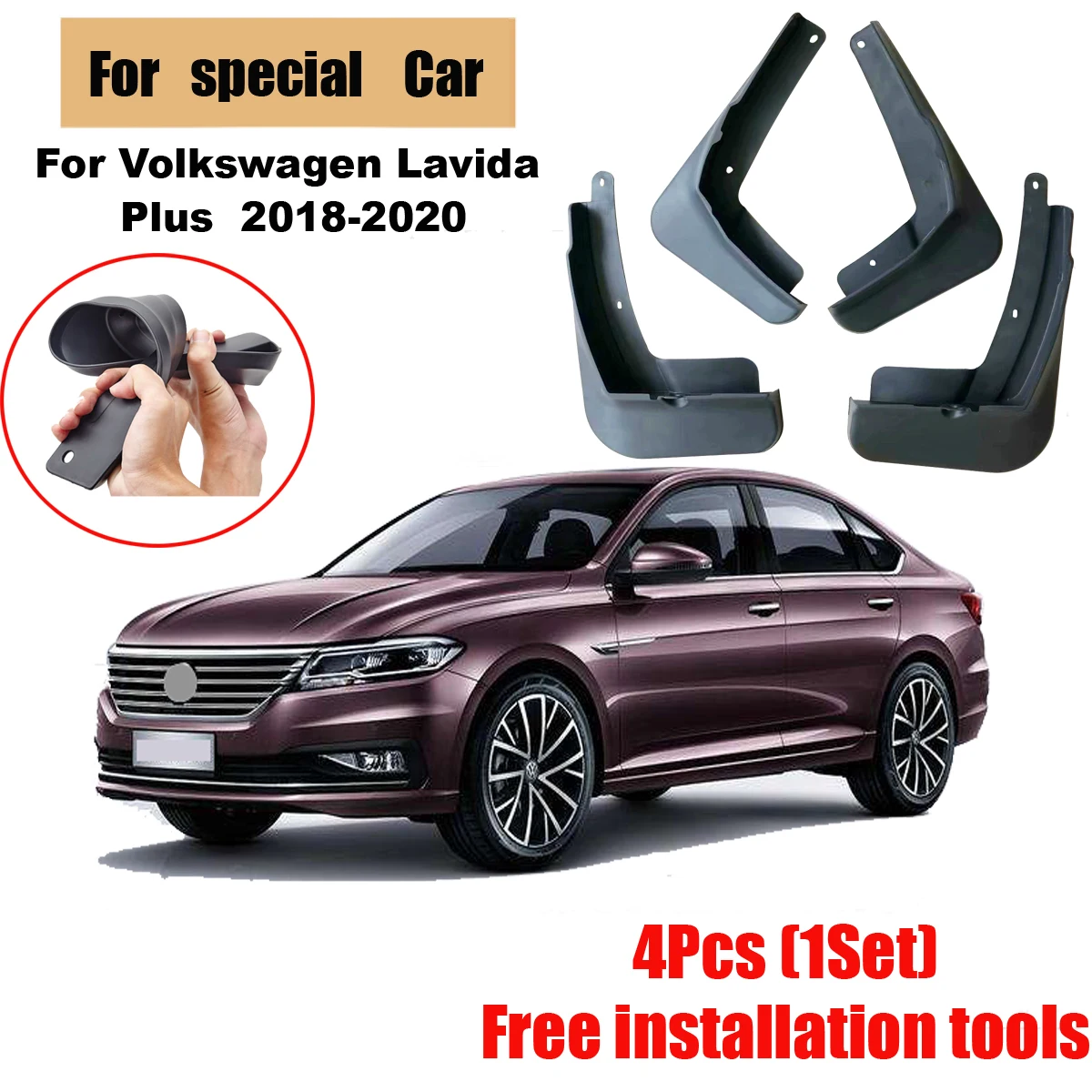 

Molded Mud Flaps Mudflaps Splash Guards Front Rear Mud Flap Mudguards Fender for volkswagen lavida plus 2018-2021 YC101143