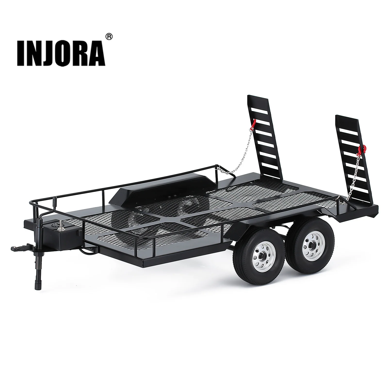 INJORA 465*290MM Metal Trailer for 1/10 RC Car Crawler Axial SCX10 90046 AXI03007 TRX-4 Redcat Gen8