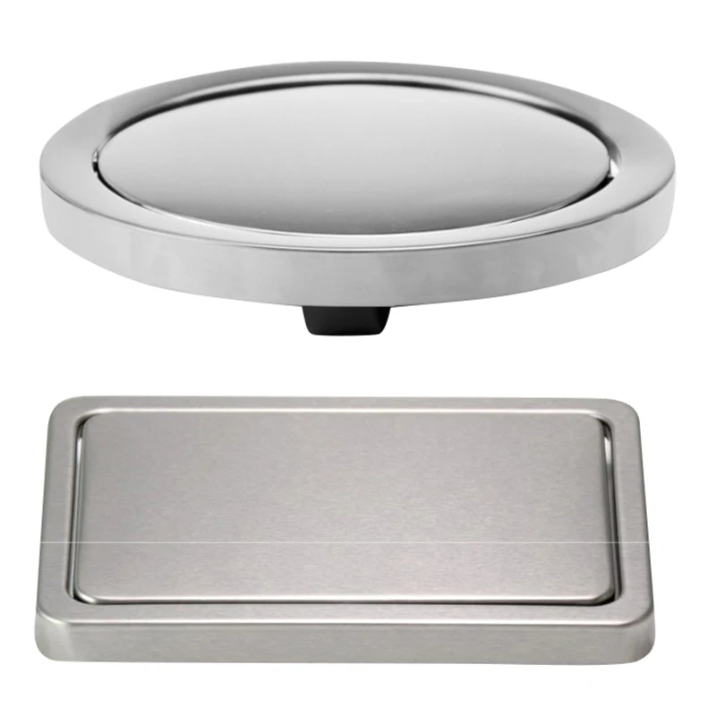 Kitchen Flap Lid Stainless Steel Flush Recessed Built-In Balance Flap Cover Trash Bin Garbage Can Trash Lid Kitchen Counter Top