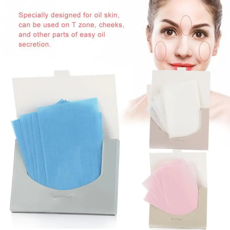 100PCS Facial Oil Blotting Sheet Face Oil Control Absorbing Film Blotting Paper Summer Facial Oil Shrink Pore Face Cleaning Tool