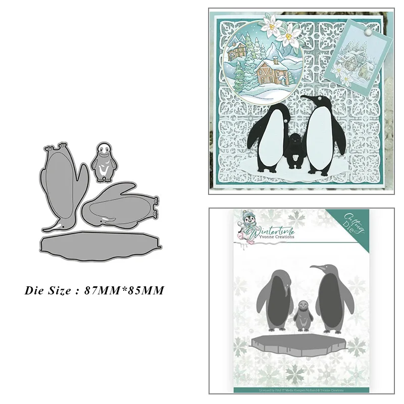 

Penguin Family Metal Cutting Dies for DIY Scrapbook Album Paper Card Decoration Crafts Embossing 2021 New Dies