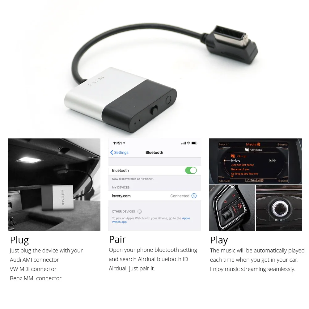 Bluetooth-compatible Car Kit Adapter for Audi 2004-2009 MMI AMI 2G