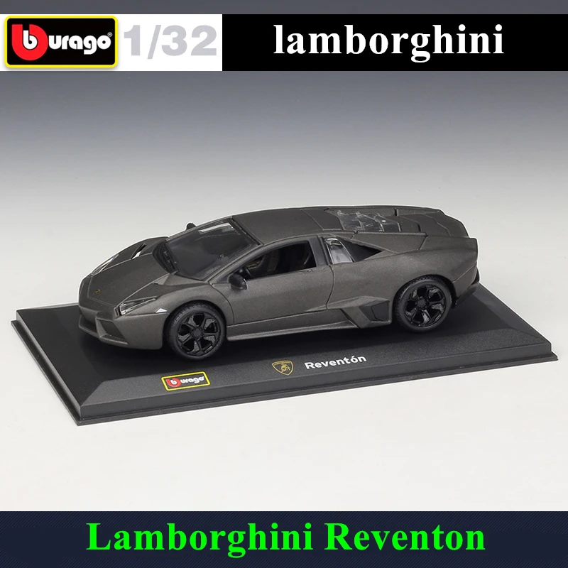 Bburago 1:32 Lamborghini Reventon simulation alloy car model plexiglass dustproof display base package Collecting gifts