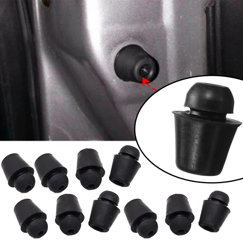 10Pcs Black Rubber Car Bumper Door Overslam Universal Shock Absorber Pads Cushion Car Door Protector For Hyundai Kia