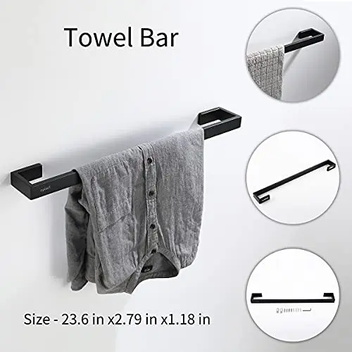 Bathroom Hardware Accessories Set Wall Mounted Towel Bar Towel Rack Towel Rack Robe Hook Toilet Paper Rack, Stain