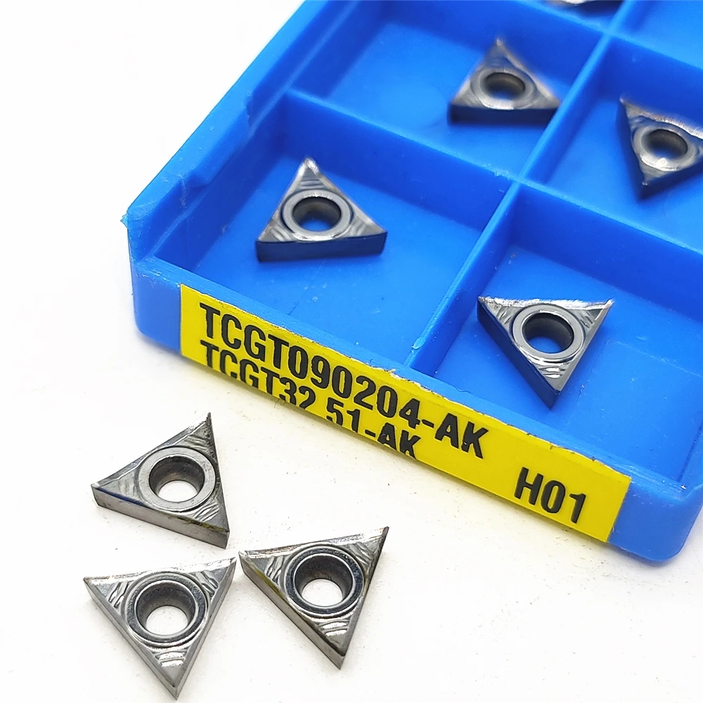 10 pz TCGT090202 TCGT090204 TCGT090208-AK H01 tornio CNC inserto in lega di metallo duro utensili in alluminio utensile per tornitura