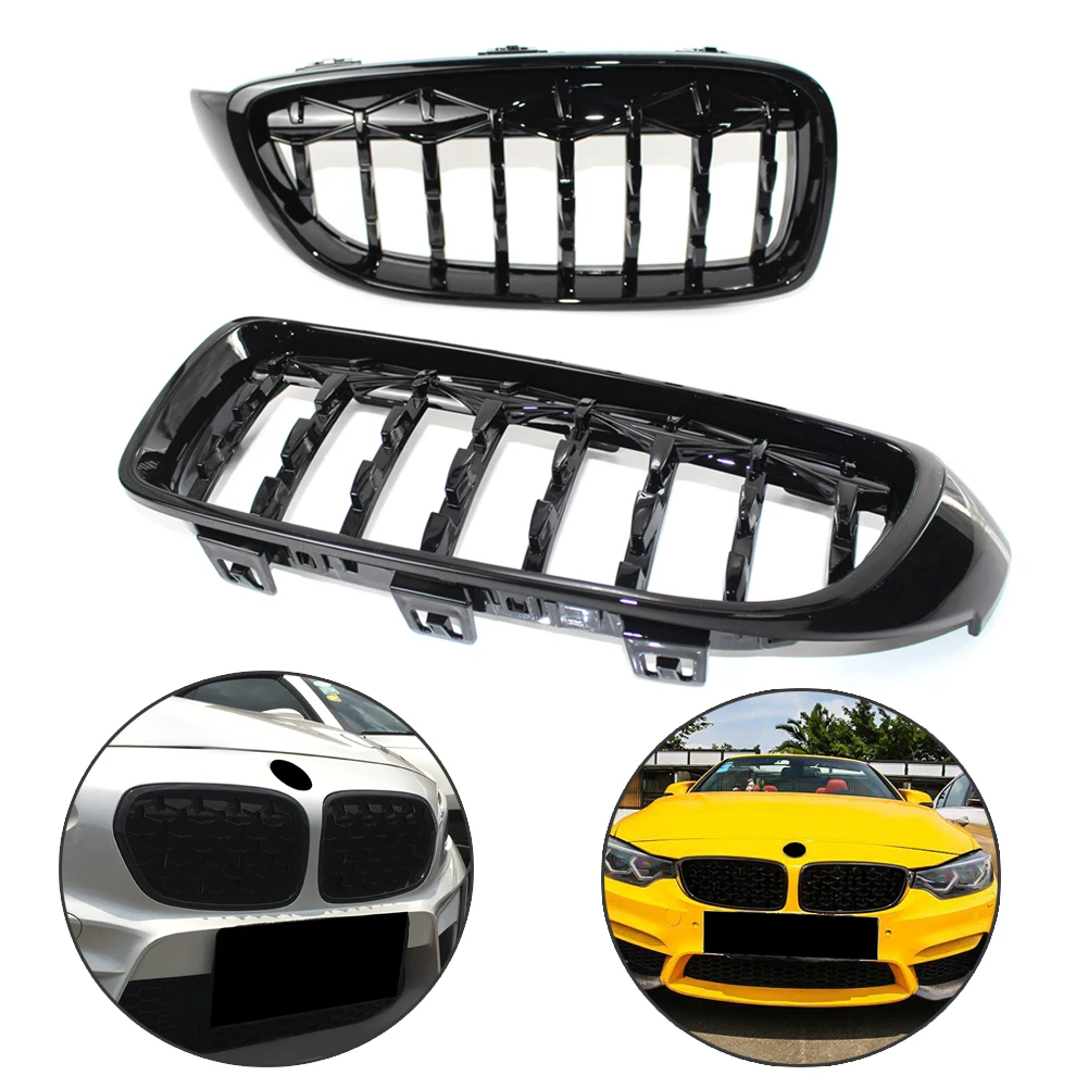 Car Front Grille Glossy Black Diamond Metero Style Grill For BMW 4 Series F32 F33 F36