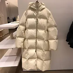 Fit -30 ℃ Freddo delle Donne di Inverno Lungo Soffici Imbottiture Cappotto Femminile di Grandi Dimensioni Più Spessa Caldo Imbottiture Giacca Con Cappuccio imbottiture Parka F2430