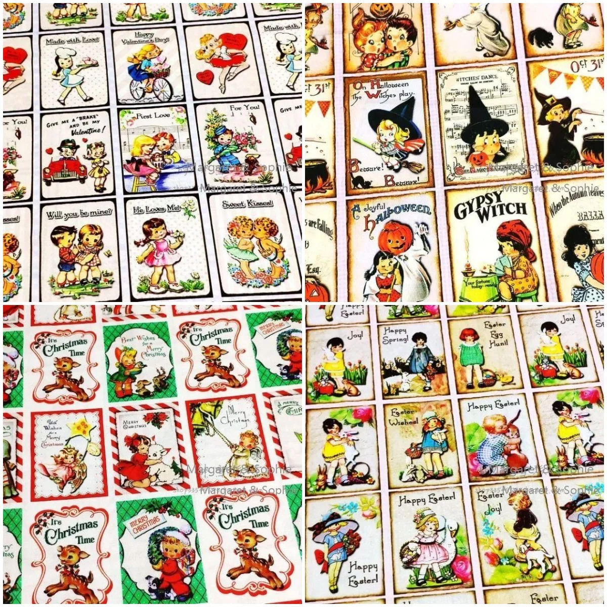 HOT Cartoon Girls Print Cotton Fabric By The Meter,DIY Quilting Needlework Patchwork Poplin Material,Sew Clothes Dress Fabrics