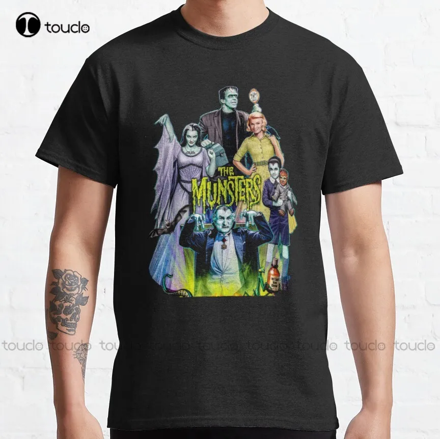 The Munsters Family Portrait Classic T-Shirt Girls Uniform Shirts Custom Aldult Teen Unisex Digital Printing Tee Shirt Xs-5Xl