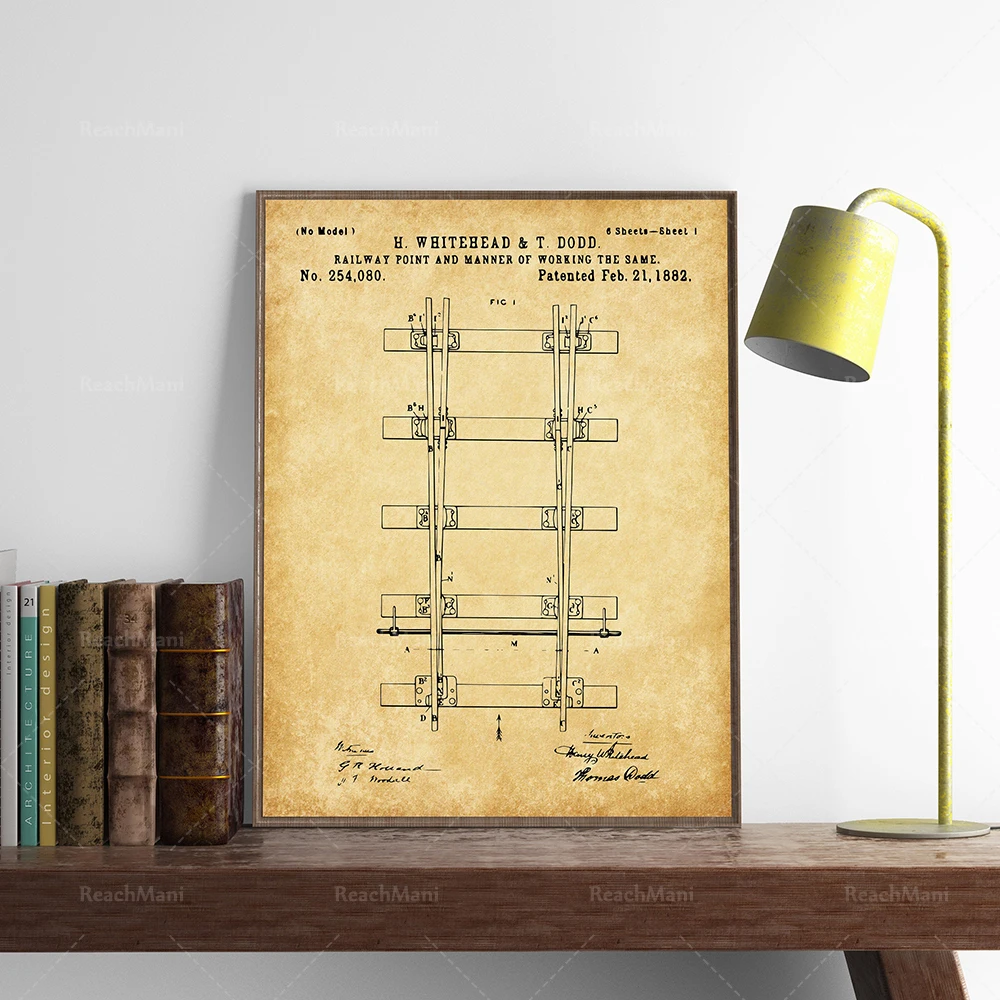 Three-piece rail transit patent, train patent, locomotive patent art, railway poster, railway signal patent art poster