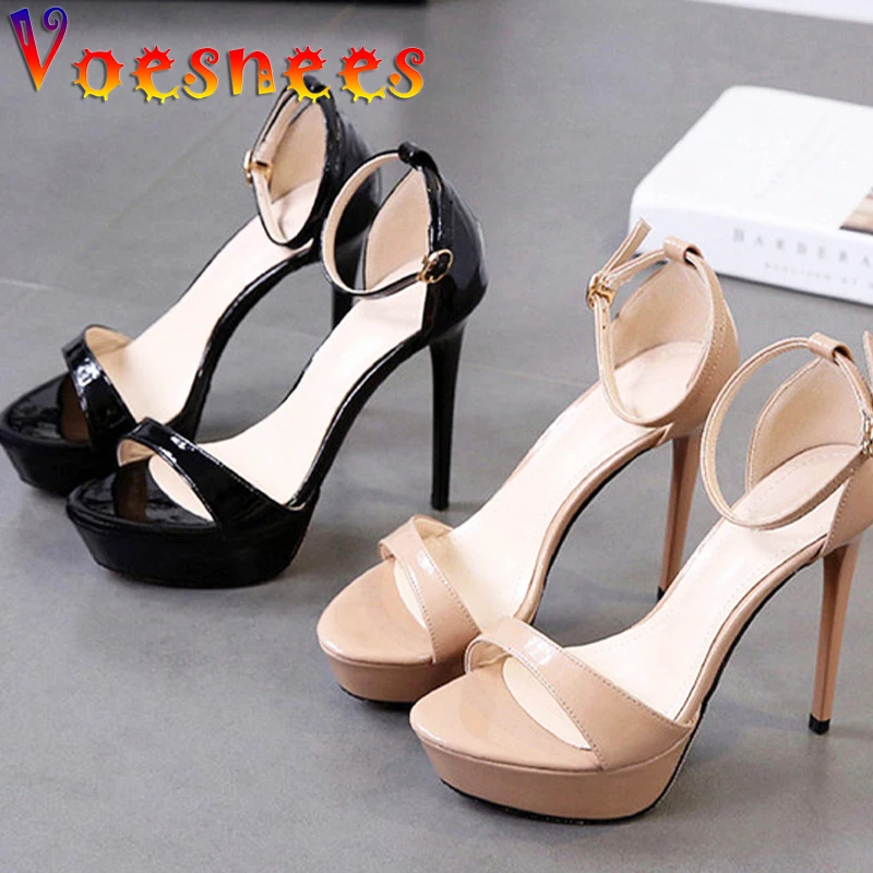 New Summer Platform Sandals Buckle Strap Thin Heel Sandals Sexy Pole Dancing Super High Heels Shoes Peep Toe Fashion Women Shoes