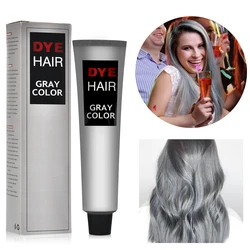 Gray Color Hair Dye Cream Unisex Smoky Gray Punk Style 100ml Light Grey Silver Permanent Hair Dye Color Cream Unisex Hair Creams