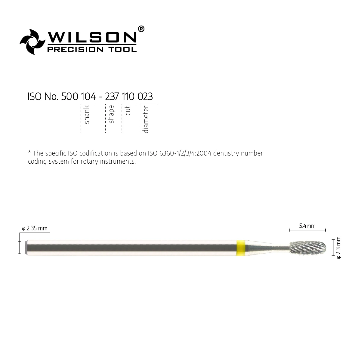 WilsonDentalBurs 5000112-ISO 239 110 023 Tungsten Carbide Dental Bur for Trimming Metal