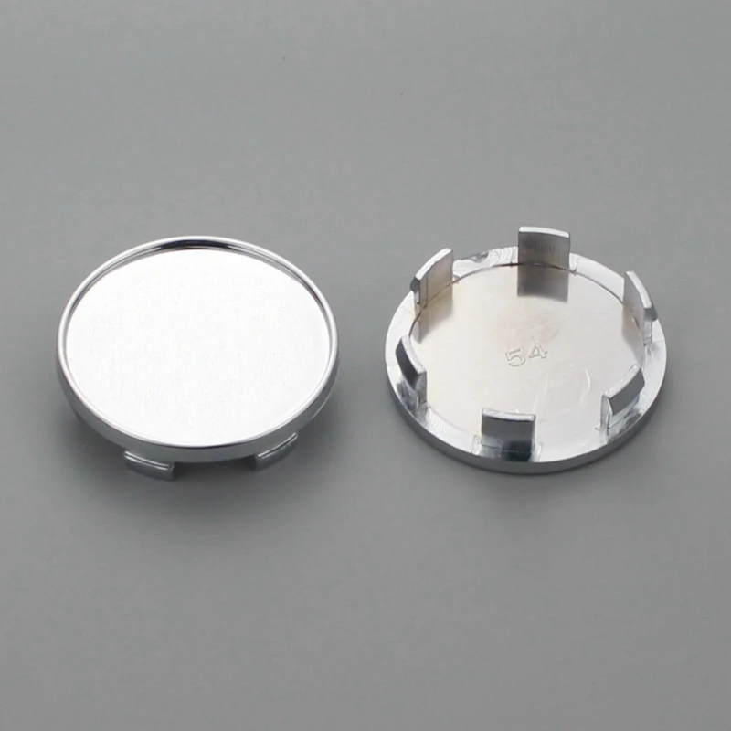 4pcs 54/49mm clip blank wheel center cap no logo silver & black & carbon grain sticker caps on wheels cover hubcap