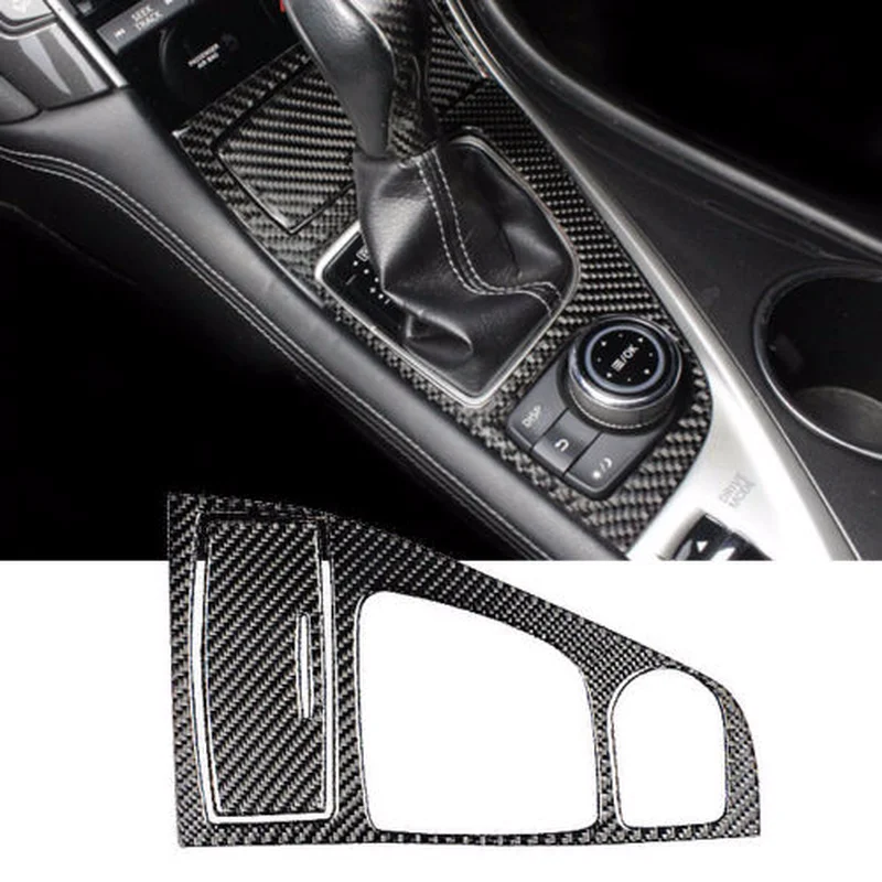 

For Infiniti Q50 2014-2020 Q60 Carbon Fiber Console Gear Shift Box Panel+Cigarette Ash-Tray Cover Sticker Strip Trim