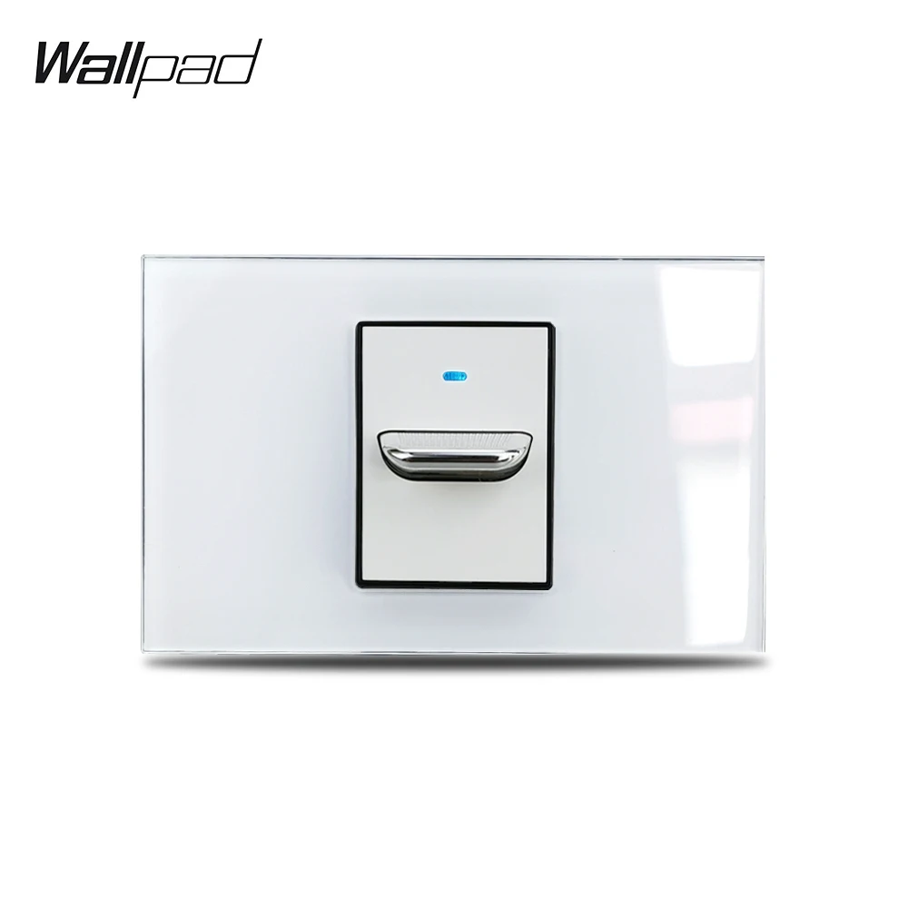 1 Gang AU US Toggle On Off On Wall Switch Wallpad L3 White Glass Panel 118*75mm 1 2 Way Smart home Switch Controller 3M