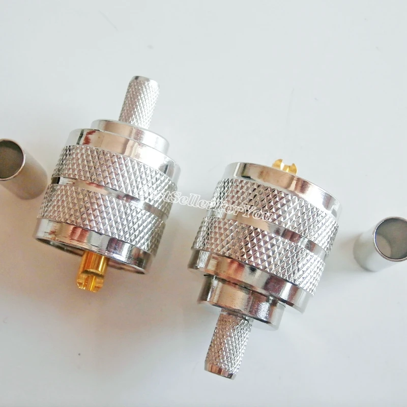 

10X UHF Male PL-259 Male PL259 Solder Crimp RG58 RG142 RG400 LMR195 LMR200 RF Connector G