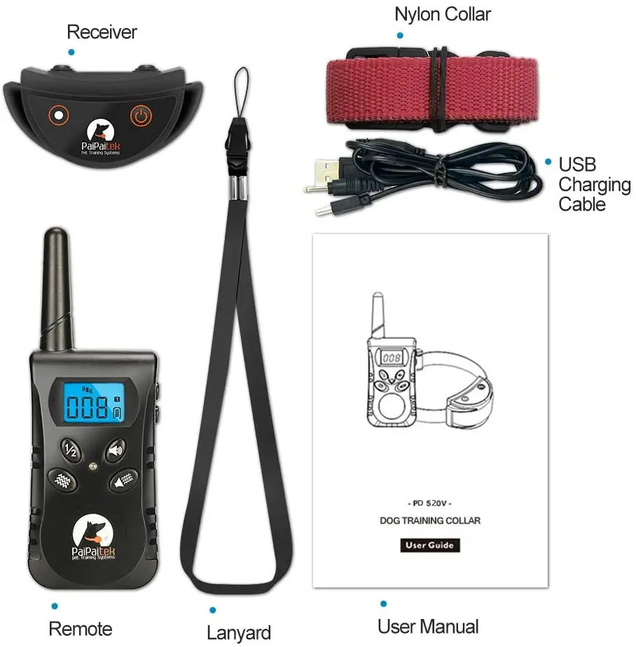 No Shock Dog Training Collar No Prongs Waterproof Humane Vibration Collar for Dogs Rechargeable Up to 1600Ft Remote Range