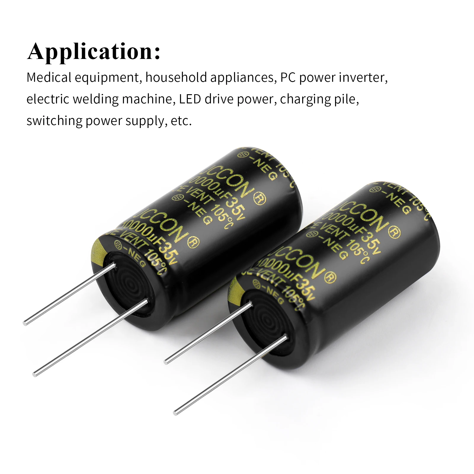 2Pcs JCCON Aluminum Electronic Capacitor 25/35/50/63/100/160/200/250/450V High Frequency Low ESR Capacitors Capacitance