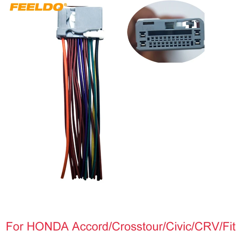 FEELDO Car Audio Stereo Wiring Harness For HONDA Accord/Crosstour/Civic/Fit/Odyssey Ridgeline Pluging Into OEM Factory Radio CD