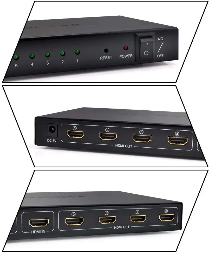 8 портов HDMI сплиттер 1x8 переключатель усилитель V1.4 1080P 3D видео аудио STB HDTV HDCP PS3 DVD