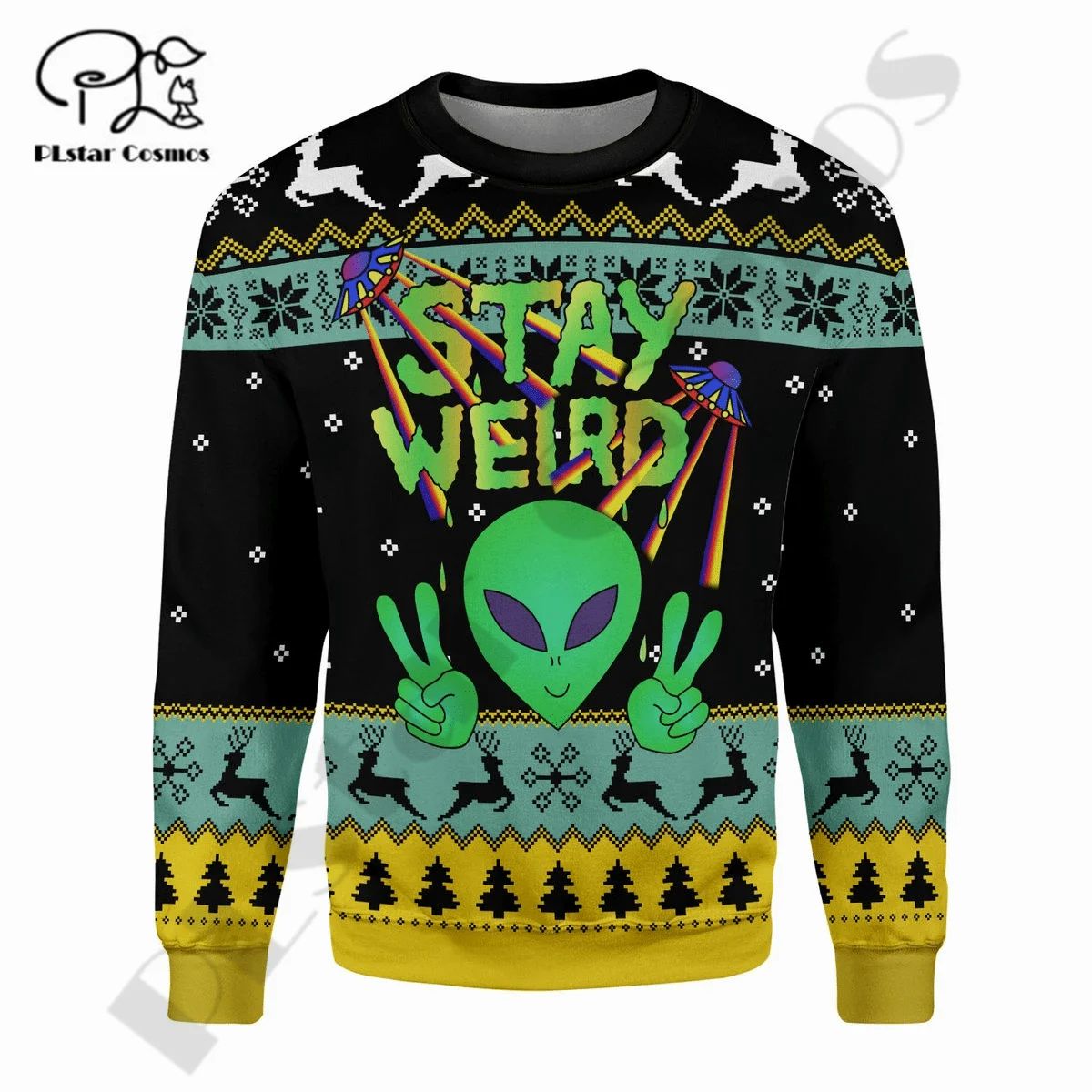 PLstar Cosmos 3Dprint Newest ALIEN Christmas Gift Art Harajuku Streetwear Unique Unisex Casual Hoodies/Sweatshirt/Zip -5