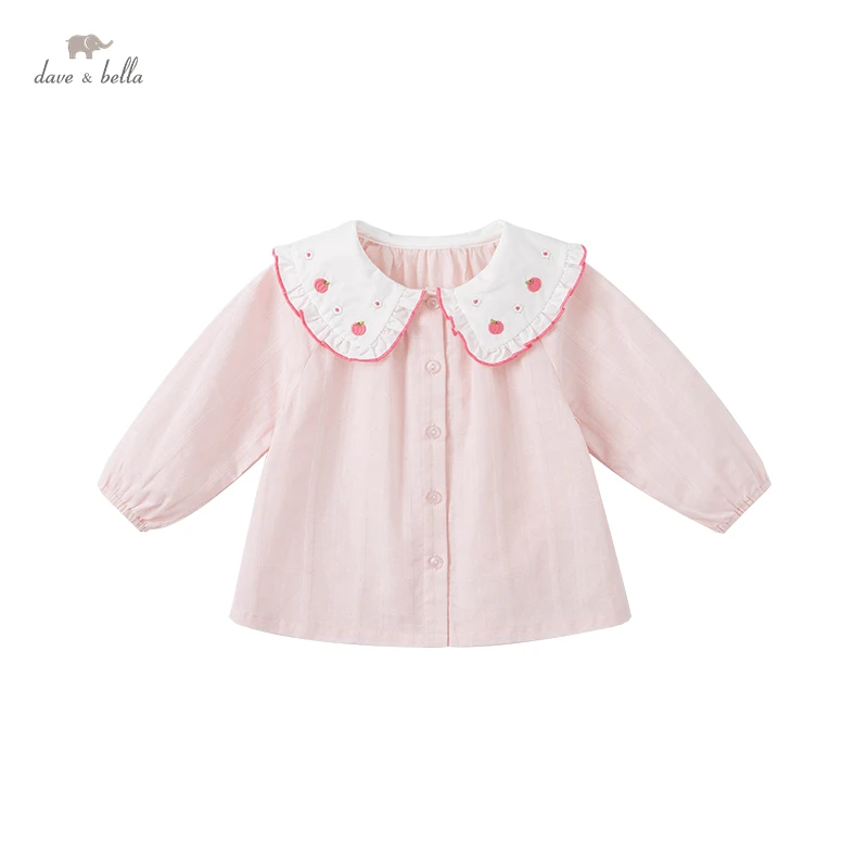 

DB1220395 dave bella spring fashion baby girls cartoon shirts infant toddler tops cute children girl high quality clothes