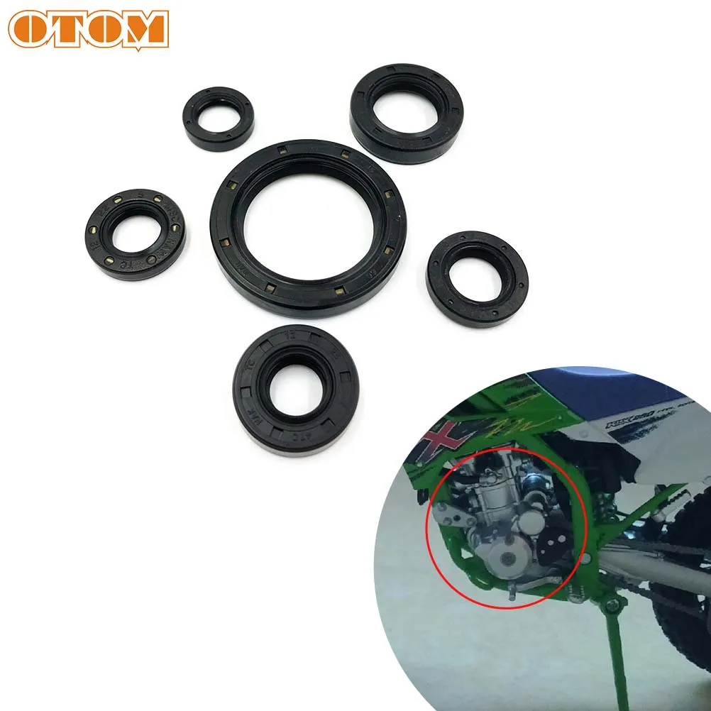 OTOM Motorcycle Engine Oil Seal Kit Clutch Starter Shift Crank Grease Seals For For KAWASAKI KLX250 1993-2018 KLX300 1996-2007