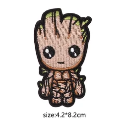 Parche de hierro de Anime Tree people Groot para coser en tela con apliques bordados para chaqueta, insignia, pegatinas para ropa