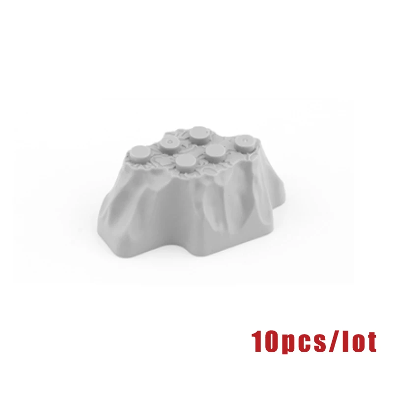 Строительный блок MOC, городской блокпост, камень, мелкие частицы, ландшафтный дизайн, препятствия, дисплей, игрушки «сделай сам» для детей, 10 шт./лот