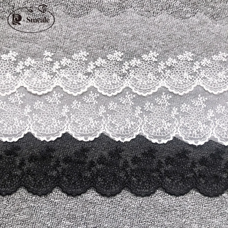 Embroidered Lace Fabric, Ivory Cotton Wire, DIY Handmade Lace Materials, Clothing Accessories, Width 11cm,