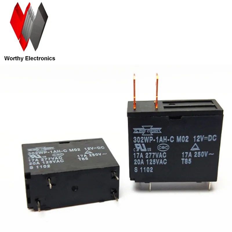 Free shipping  10Pcs/lot  M02-12VDC 4PIN 17A   relay   302WP-1AH-C-12VDC