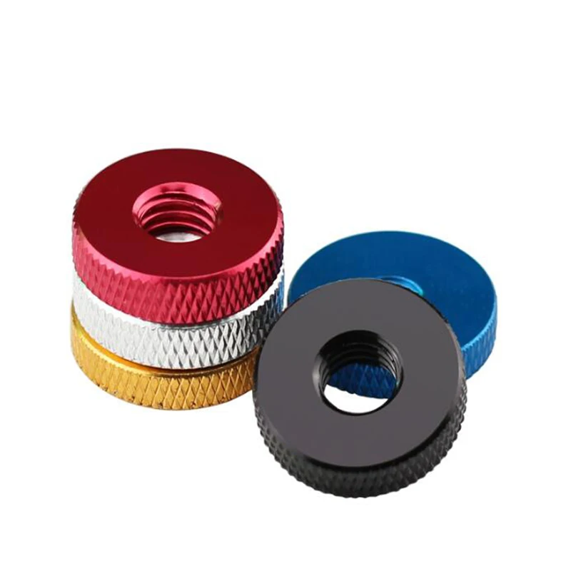 1pcs Nut Flat Adjust Hand Thumb Thin Nut Colorful M3 M4 M5 M6 Aluminum Alloy Knurled Thumb Washer Screw