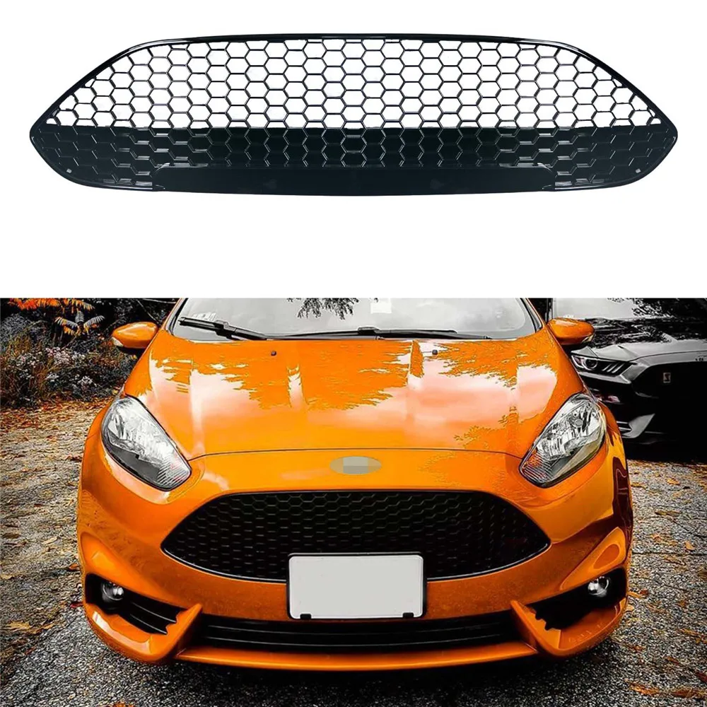 For Fiesta Grill Mesh For Nieuwe Fiesta MK7 MK8 2013 2014 2015 2016 2017 High Quality Front Racing Grill Mesh Bumper Grilles