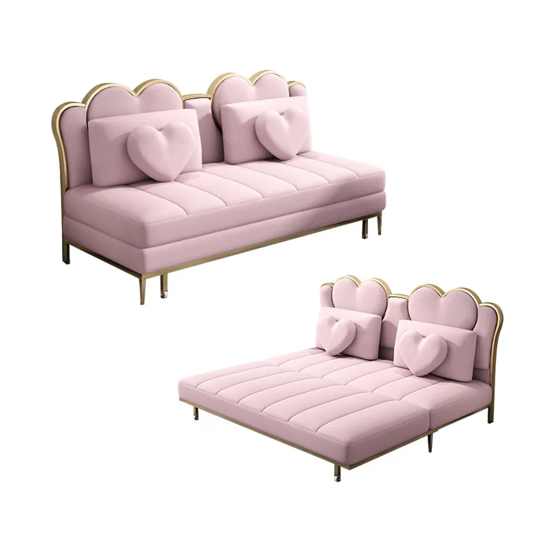 Light luxury sofa bed dual-purpose foldable small apartment simple leather cloth multi-function disposable sofa bed