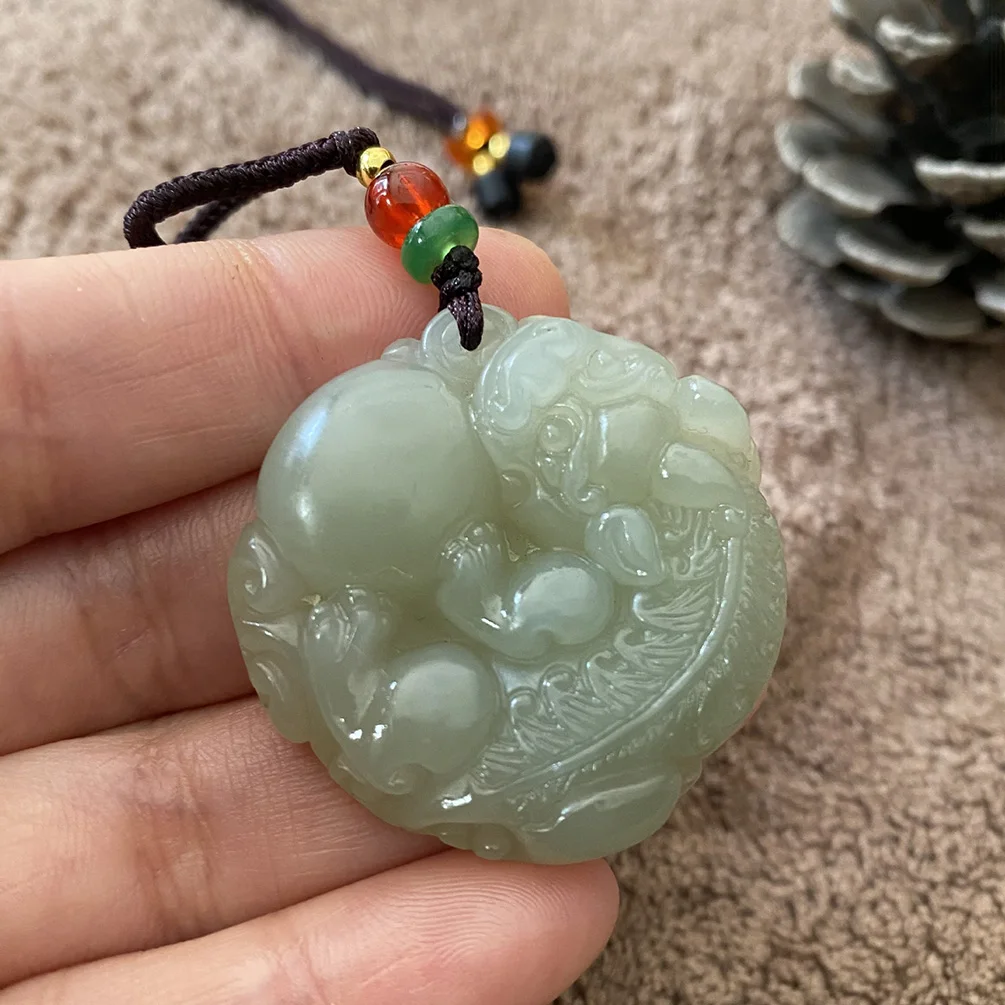 

Certified PIYAO Jade Pendants Jadeite Necklace Pendant Women's Jewelry Talisman Pendants Jade Jewelry