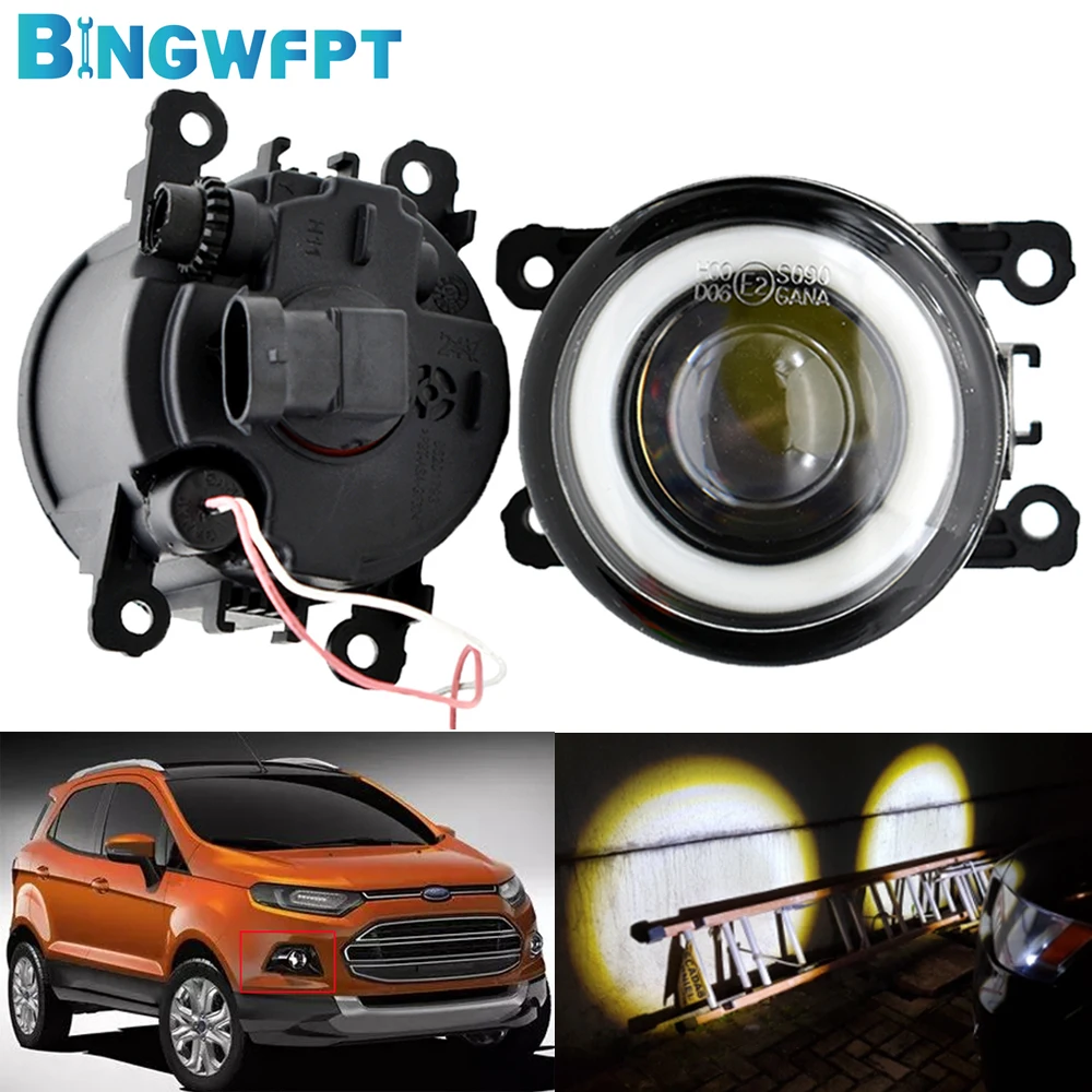 For Ford EcoSport 2013 2014 2015 2016 Car H11 LED 12V BINGWFPT High Quality Daytime Running Light Fog Light Angel Eye