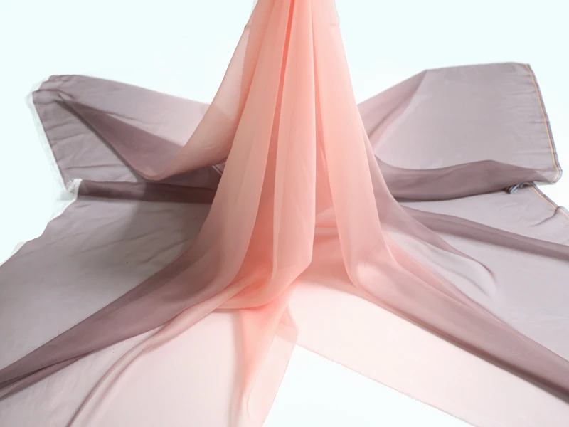Ombre Chiffon 58'' breit nach Meter 30D Farbverlauf Chiffon transparenter Stoff Tanzschal Hochzeitsdekorationen transparent – Detail 10