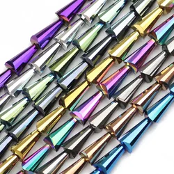 JHNBY Tower Shape Austrian Crystal Beads Conical Spire Loose Beads Glass 6*12mm 48pcs Jewelry Bracelet Making Accessories DIY