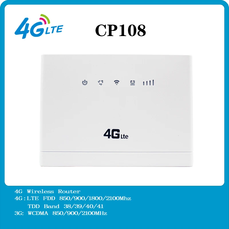 CP108 4G Portable Wireless Router 300Mbps With SIM Card Slot Wan/LAN Port Dual Hotspot