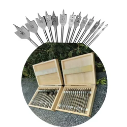 HIGH quality 16/13 Pcs 6-38mm Spade Drill Bit Set High Speed Steel Wood Drill Bit Set for Woodworking