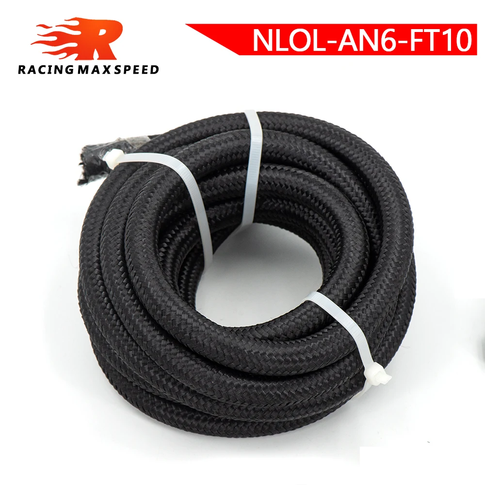 Free Ship 10FT(3meter) 20FT(6meter) AN6 AN8 AN10 Braide Oil Fuel Hose Braided Fuel Oil Hose NYLON Braided Stainless Steel Black