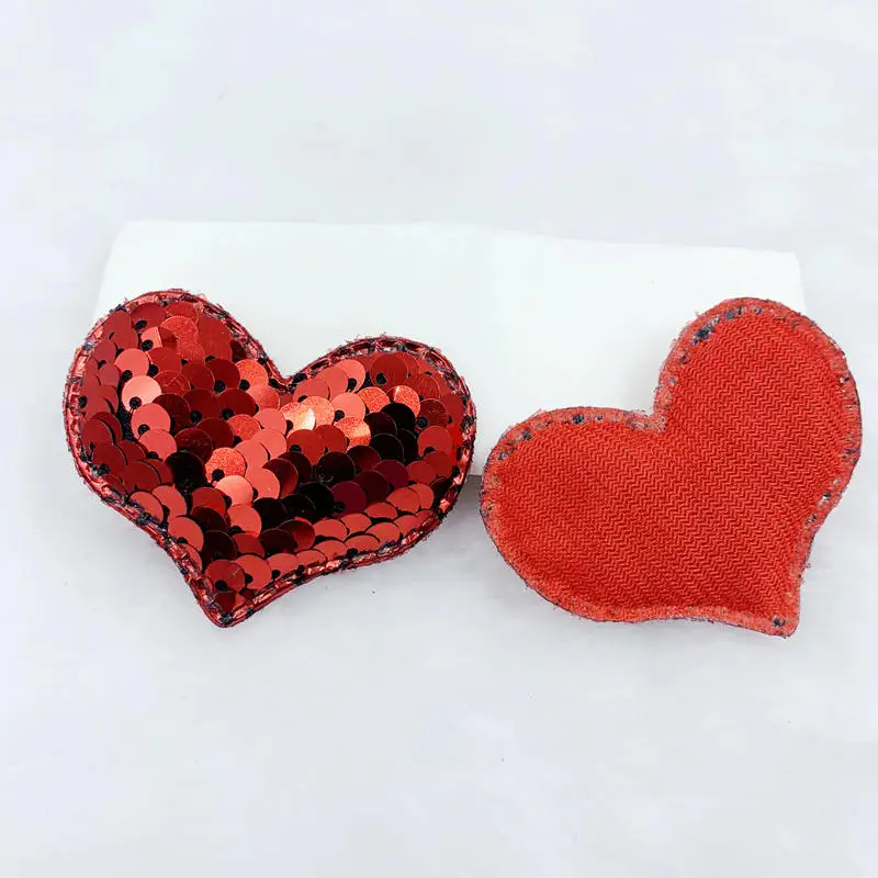 Accessories Sequins Reversible Mermaid Scale Heart Patch Hair Accessories Headdress Decoration Girls DIY Project 41*54mm 10pcs