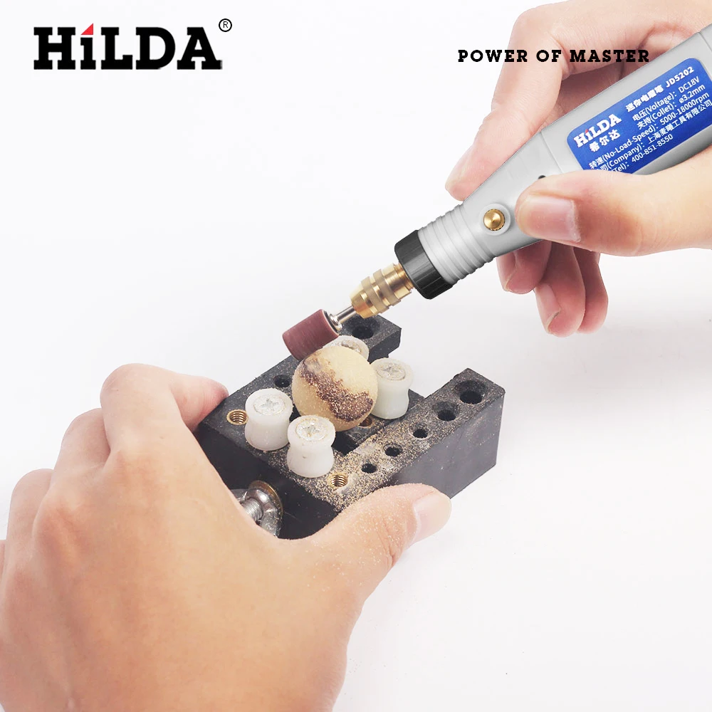 Hilda-mini caneta gravura, mini broca, ferramenta rotativa com conjunto de acessórios de moagem, multifunções, 18v